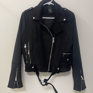 Black Suede Jacket with zippers